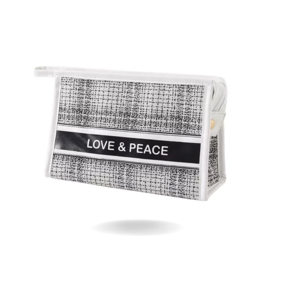 LOVE & PEACE COSMETIC POUCH Cosmetics CandyFlossstores WHITE 