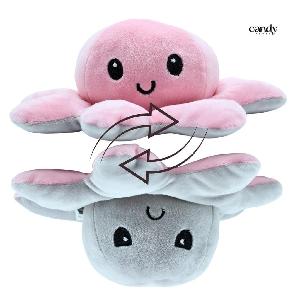 Happy and sad octopus soft toy