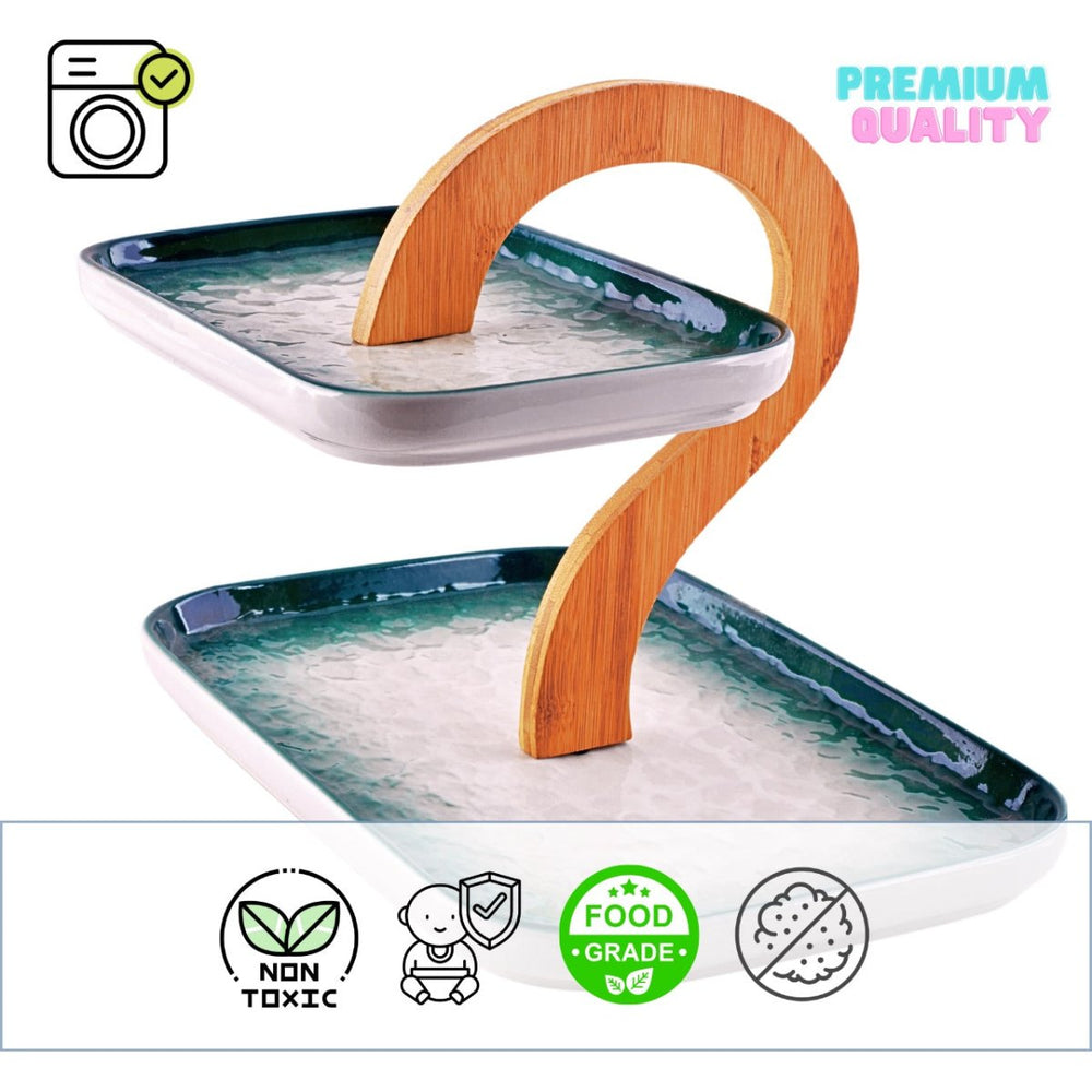 2 Tier Ceramic Tray Serving Trays and Bowls