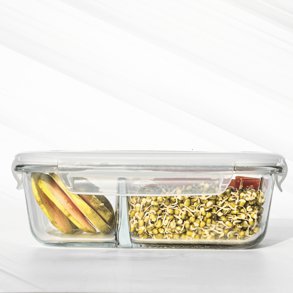 3 - Partition Airtight Borosilicate Glass Lunch Box – Fresh, Safe & Aesthetic! Food Storage