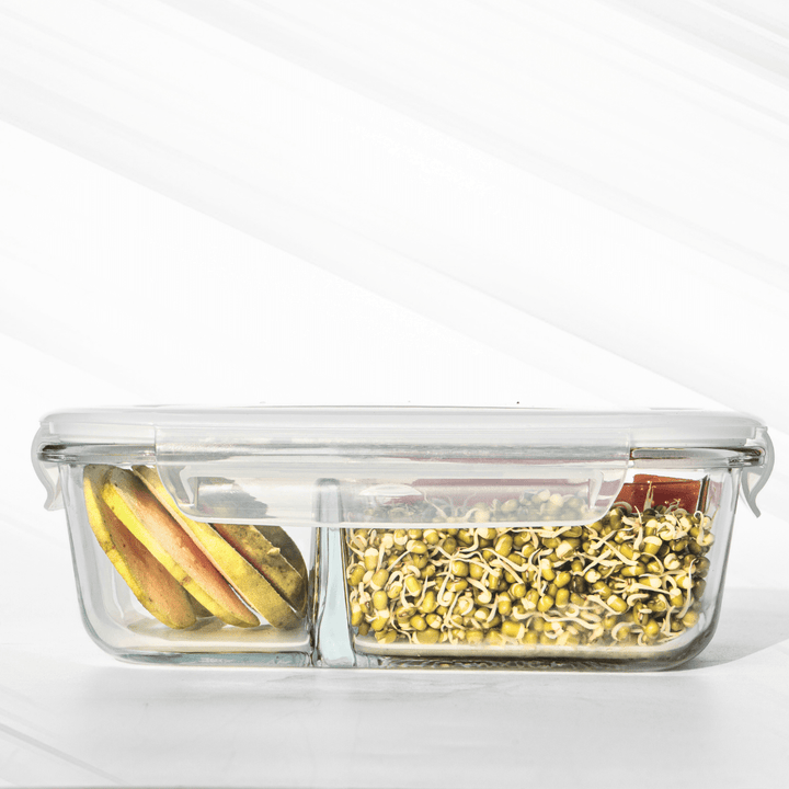 3 - Partition Airtight Borosilicate Glass Lunch Box – Fresh, Safe & Aesthetic! Food Storage
