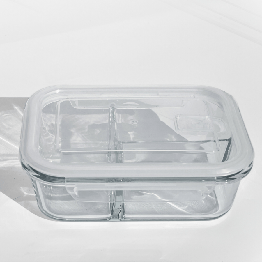 3 - Partition Airtight Borosilicate Glass Lunch Box – Fresh, Safe & Aesthetic! Food Storage