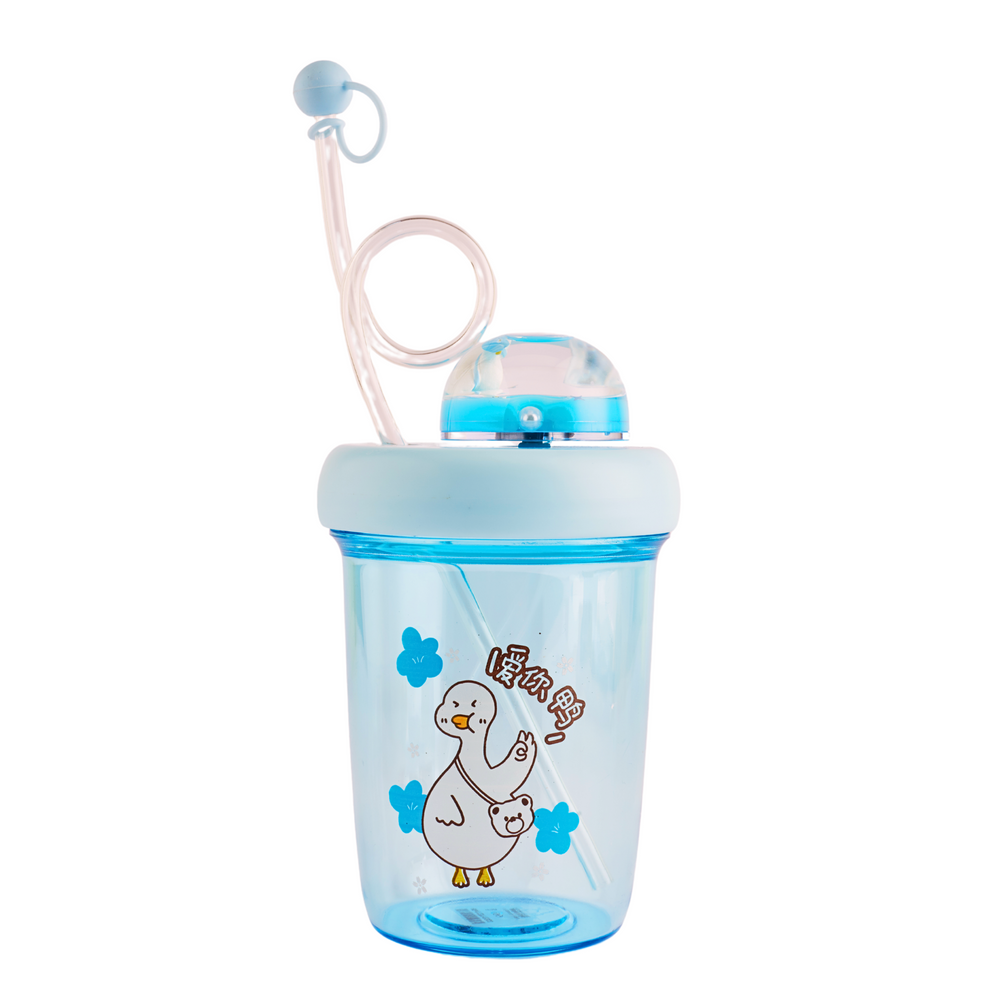 cute sipper water bottle with a swirly straw