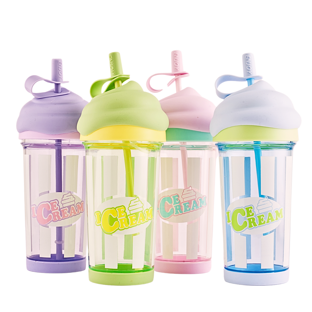 Pastel Ice Cream Sipper with Straw