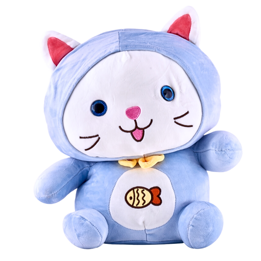 Pastel blue kawaii plushies from candy floss - Cat, 50cm