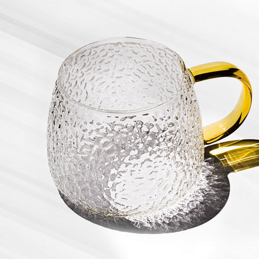 Crystal Textured Joy: The Glass Mug for Every Mood