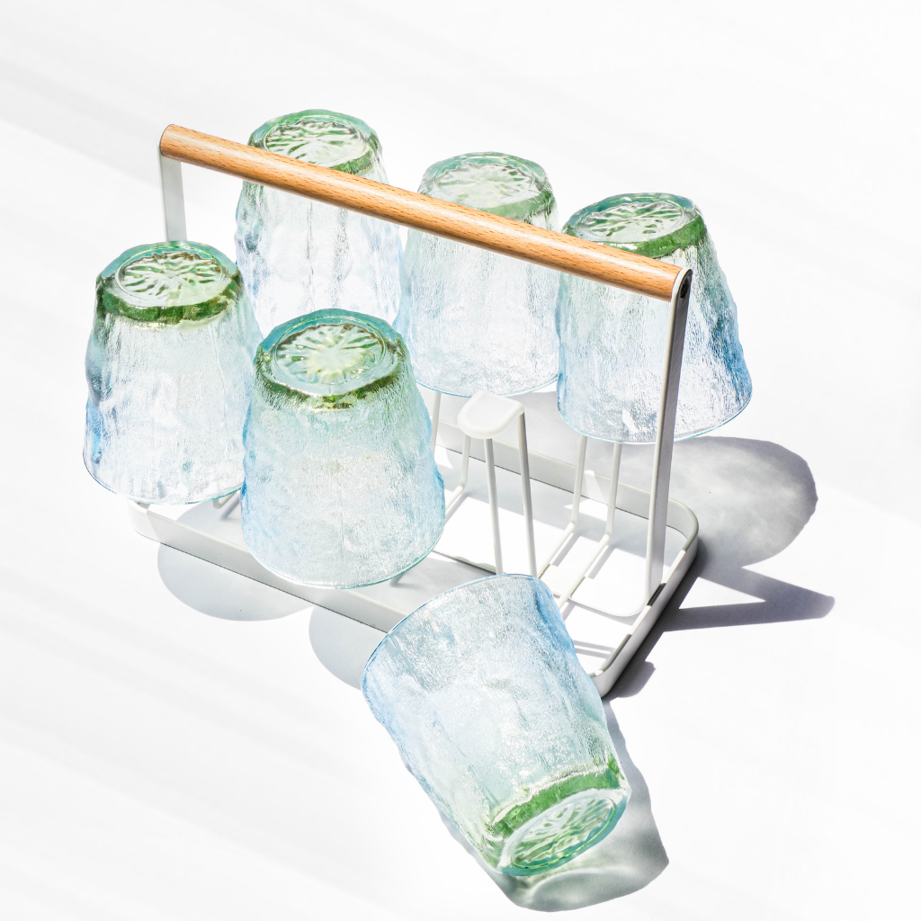 Subtle Shimmer: Frosted Cocktail Glass with a Hint of Blue (Set of 6)