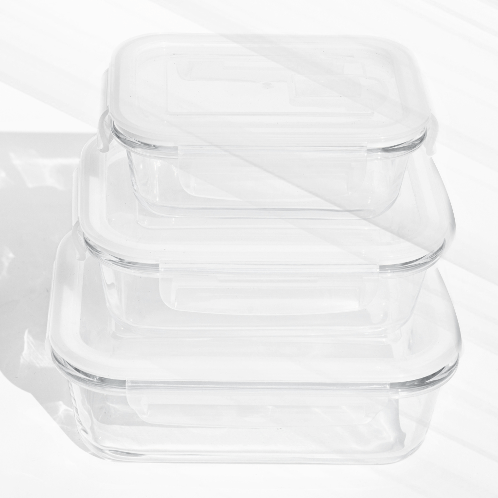 Airtight Borosilicate Glass Containers – Premium, Leakproof & Aesthetic! (Set of 3) Food Storage