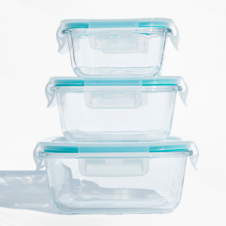 Airtight Borosilicate Glass Containers – Safe, Stylish & Spill - Proof! (Set of 3) Food Storage