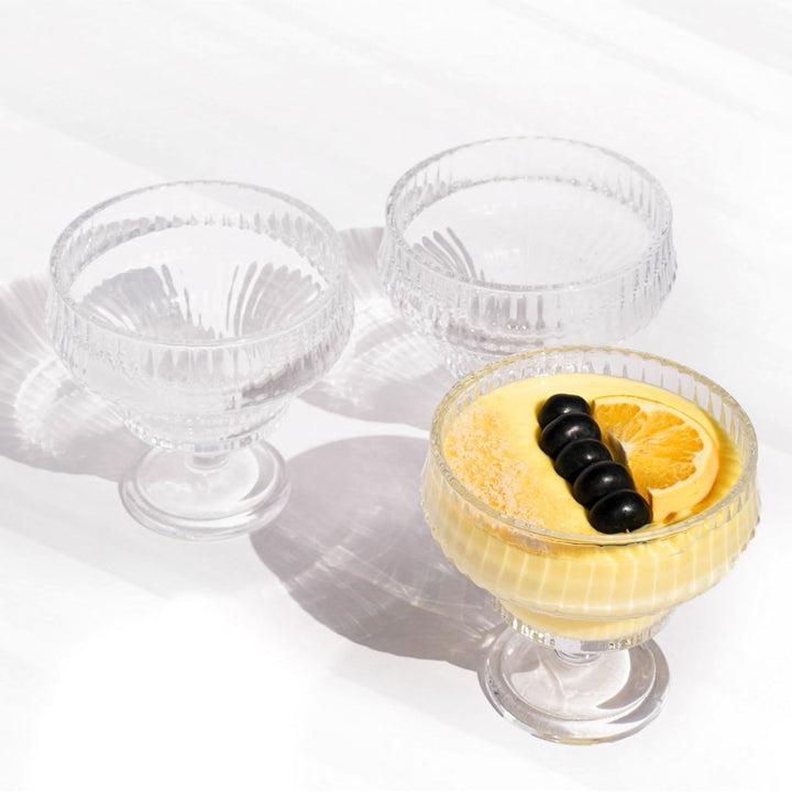 Chic Stemmed Dessert Bowl – Set of 3 Serving Trays and Bowls