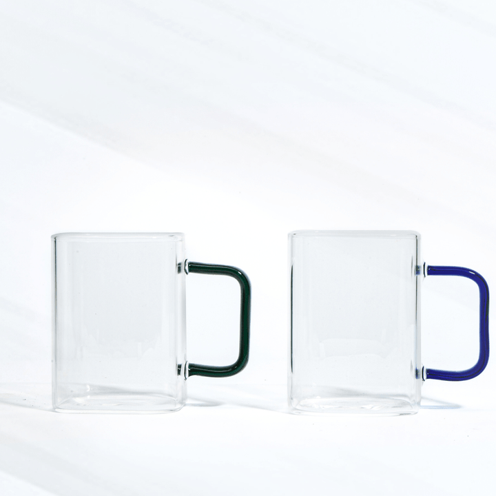 Classic Glass Mug - Set of 2 Glass Mugs