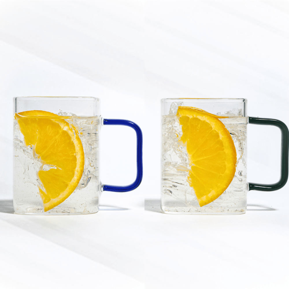 Classic Glass Mug - Set of 2 Glass Mugs