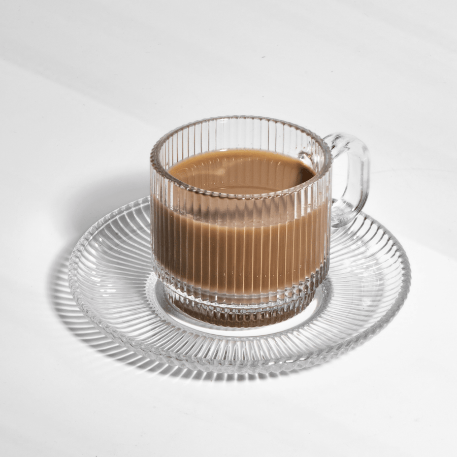 Classic Luxe – 12 - Piece Textured Tea Cup Set Cup and Saucer