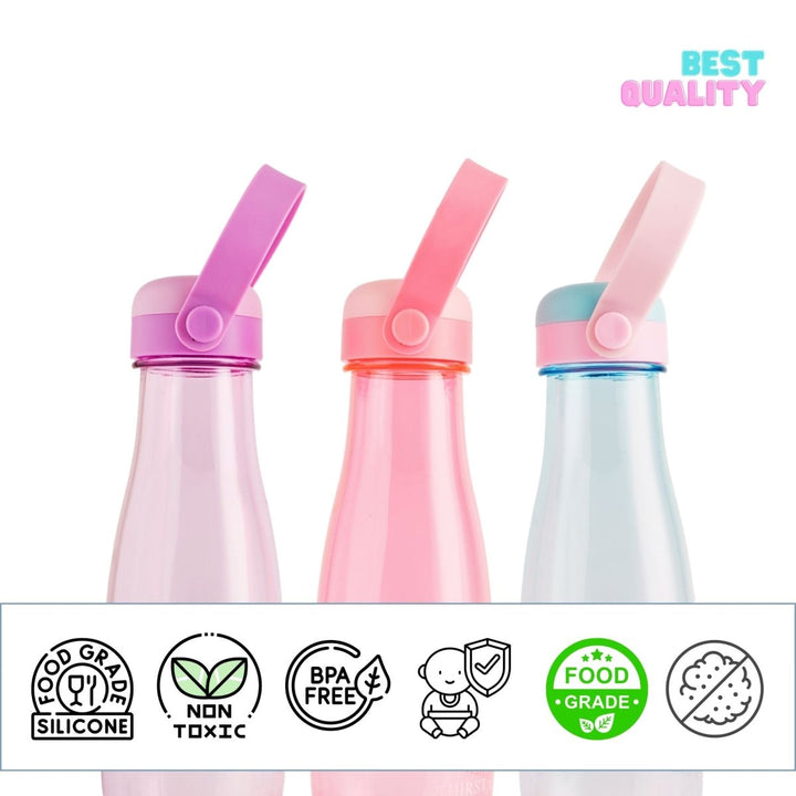 Clear Water Bottle with Pastel Silicone Holder Plastic Bottle