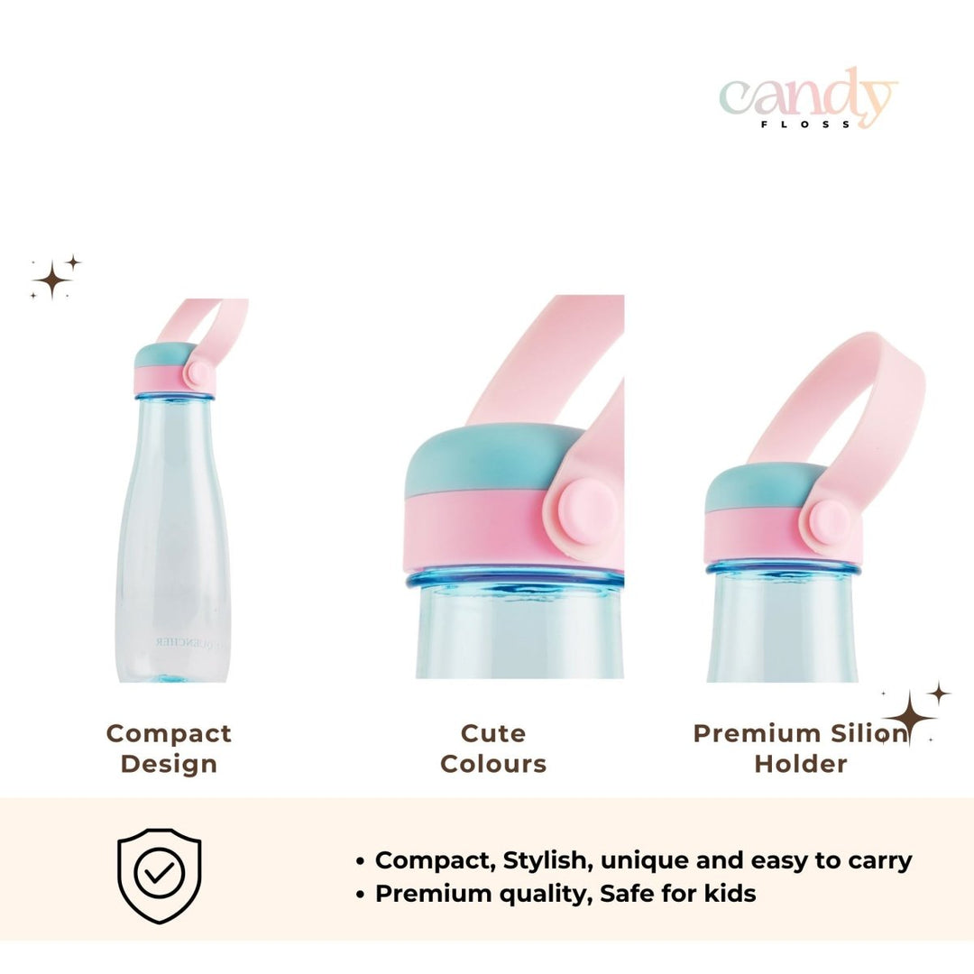 Clear Water Bottle with Pastel Silicone Holder Plastic Bottle