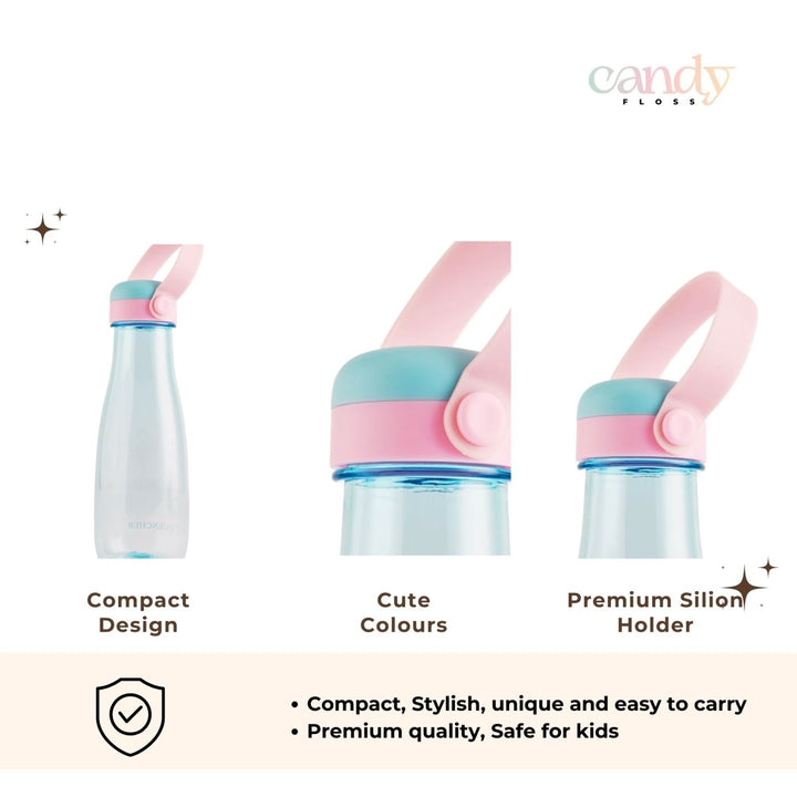 Clear Water Bottle with Pastel Silicone Holder Plastic Bottle