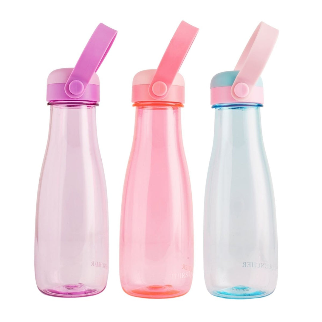 Clear Water Bottle with Pastel Silicone Holder Plastic Bottle
