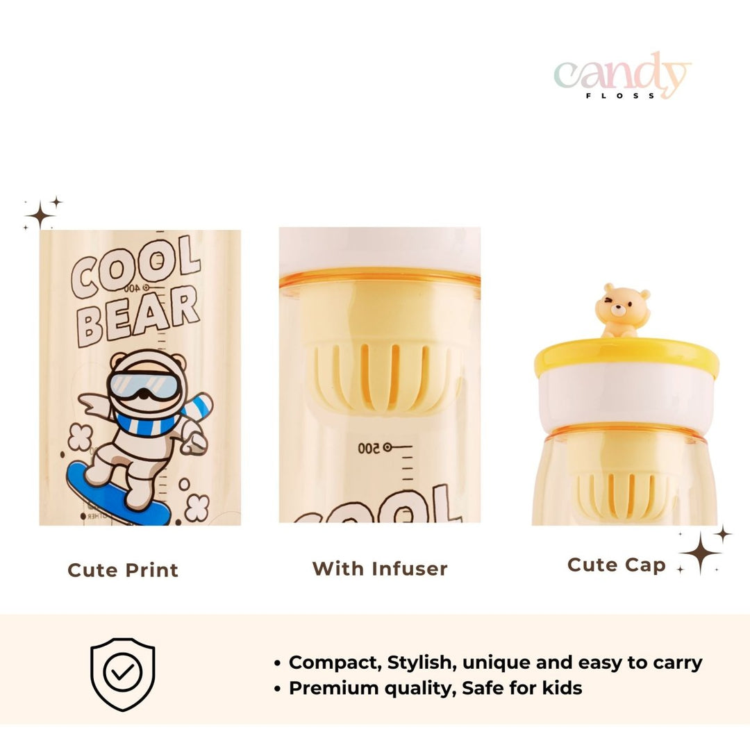 Cool Bear Water Bottle with Infuser Plastic Bottle