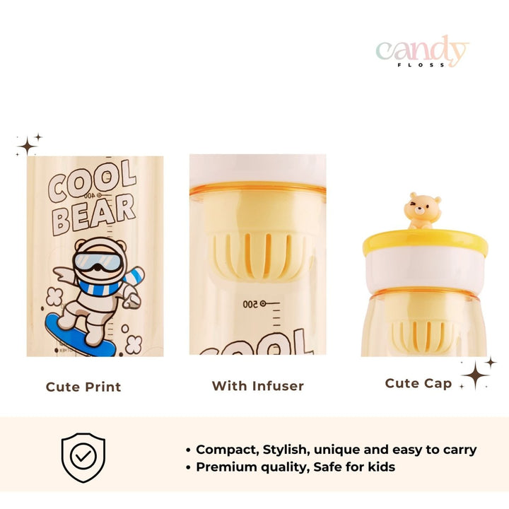 Cool Bear Water Bottle with Infuser Plastic Bottle