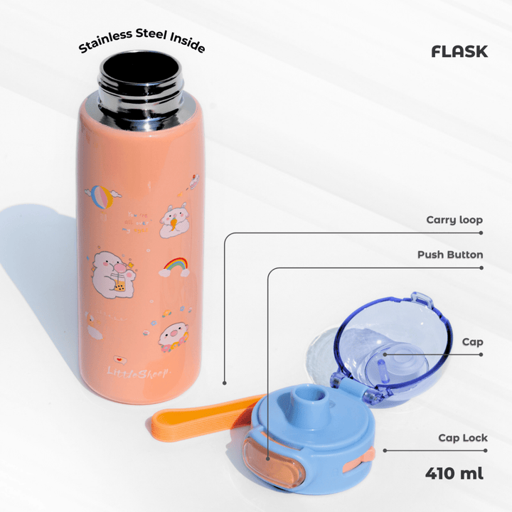 Cute Cartoon Printed Flask | Leakproof & Portable Flasks