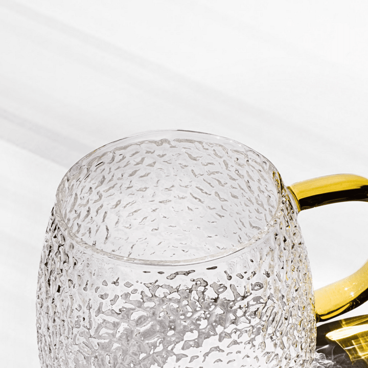Dotted Textured Glass Mug : Crystal Clear Joy Glass Mugs