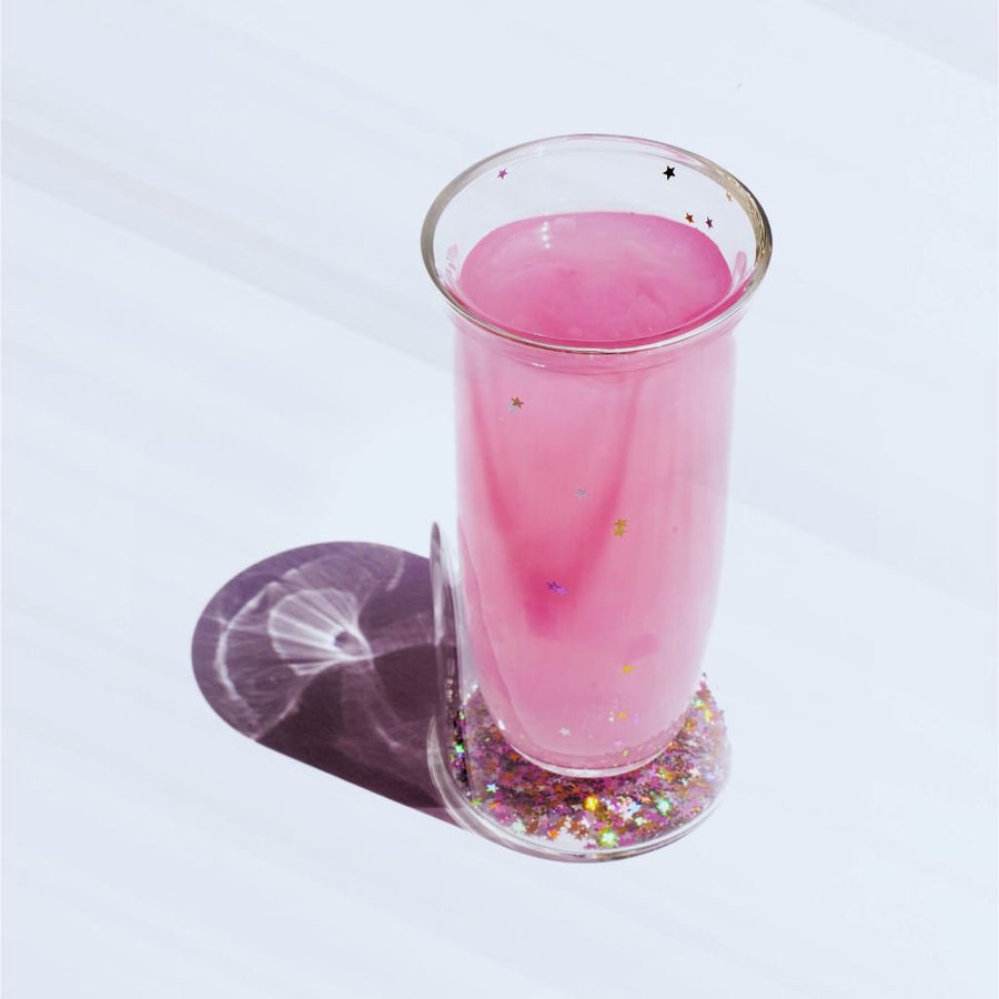 Double Wall Glitter Glass Glass