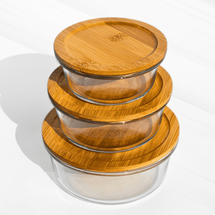 Eco - Friendly Borosilicate Glass Containers (Set of 3) – Stylish & Sustainable! Food Storage