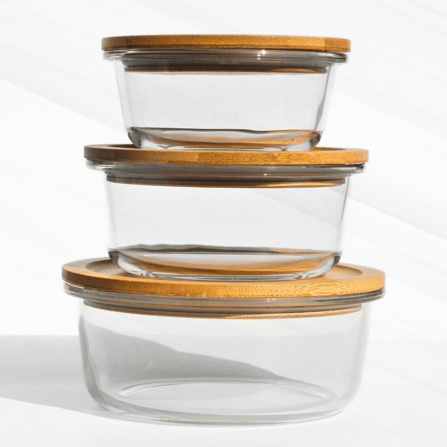 Eco - Friendly Borosilicate Glass Containers (Set of 3) – Stylish & Sustainable! Food Storage