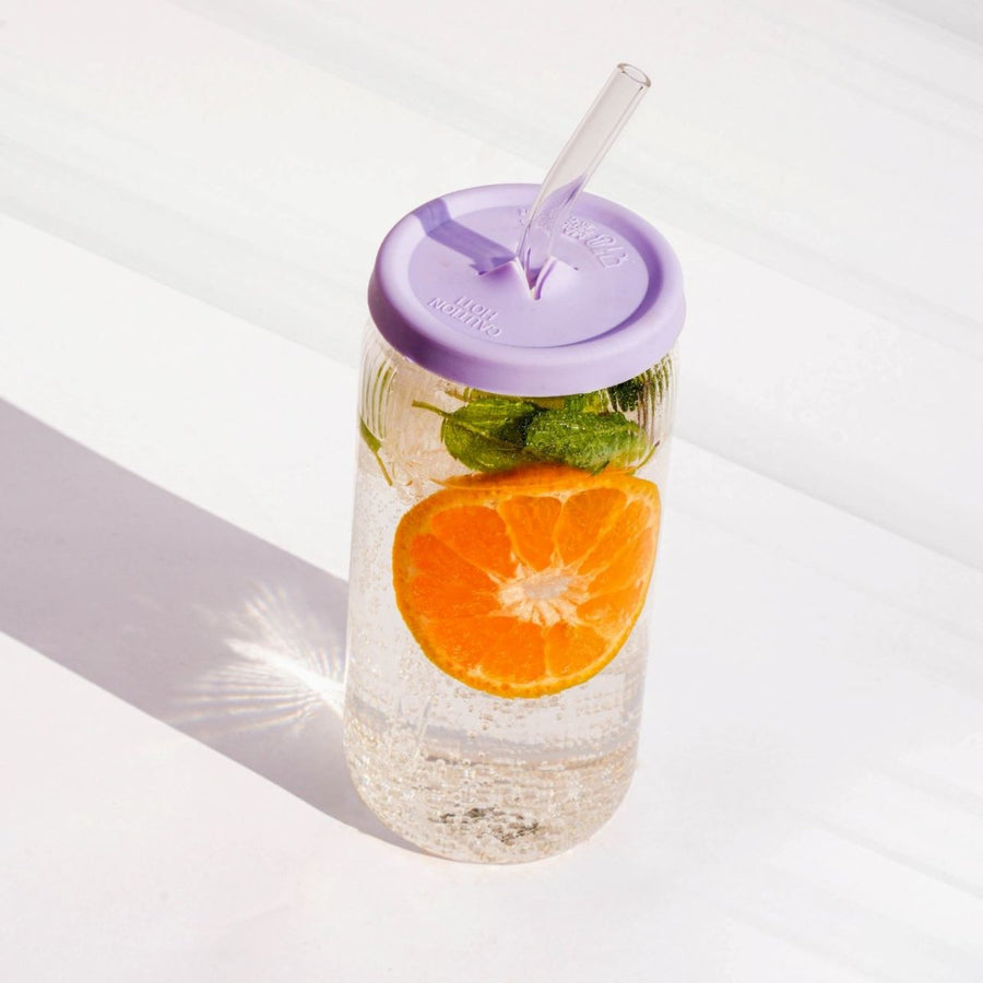 Eco - Friendly Glass Jar with Silicone Lid & Glass Straw masson jar