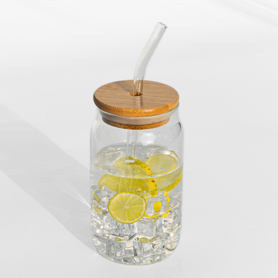 Eco - Friendly Minimalistic Glass Sipper masson jar