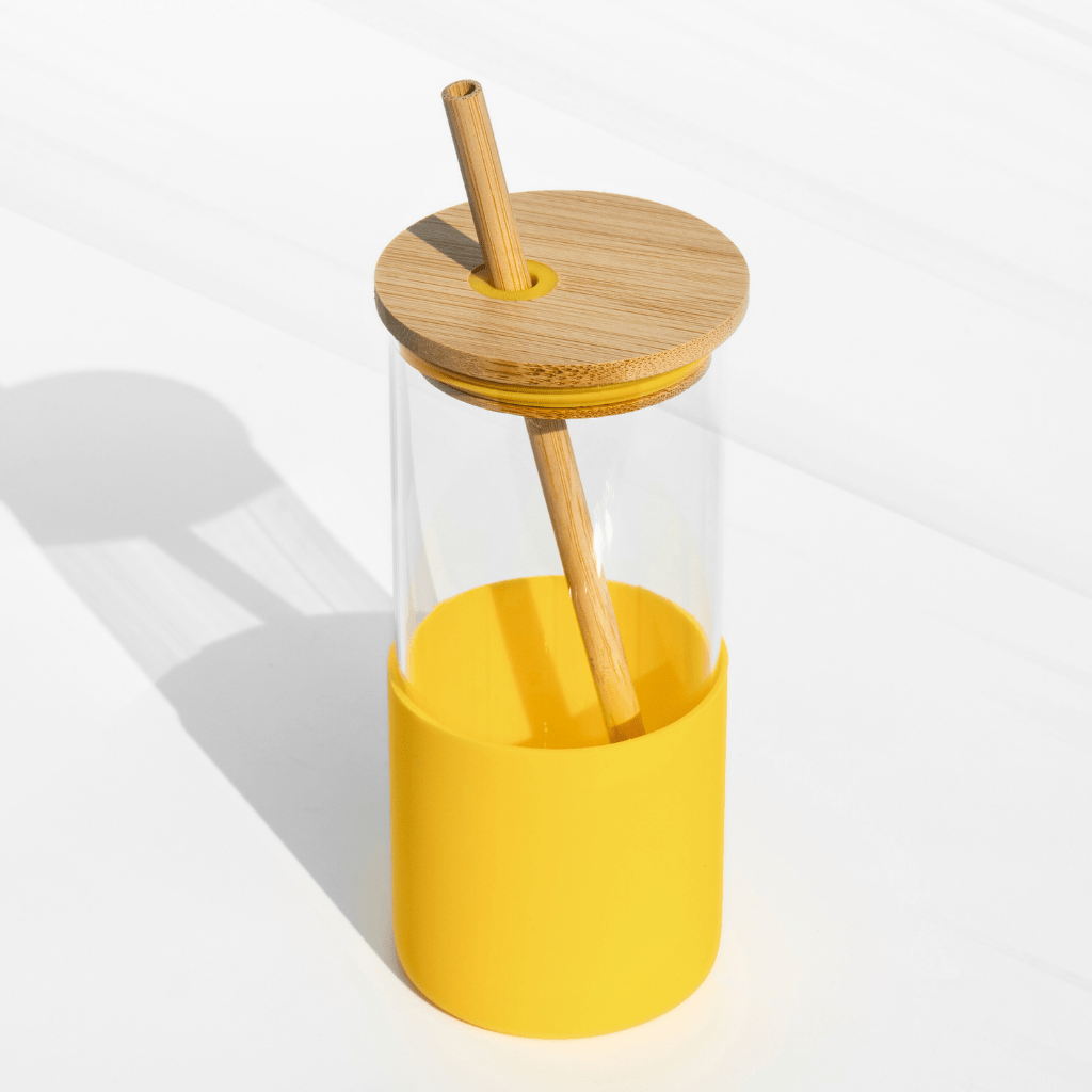 Eco Glass Sipper – Bamboo Lid & Straw | Sustainable & Stylish masson jar
