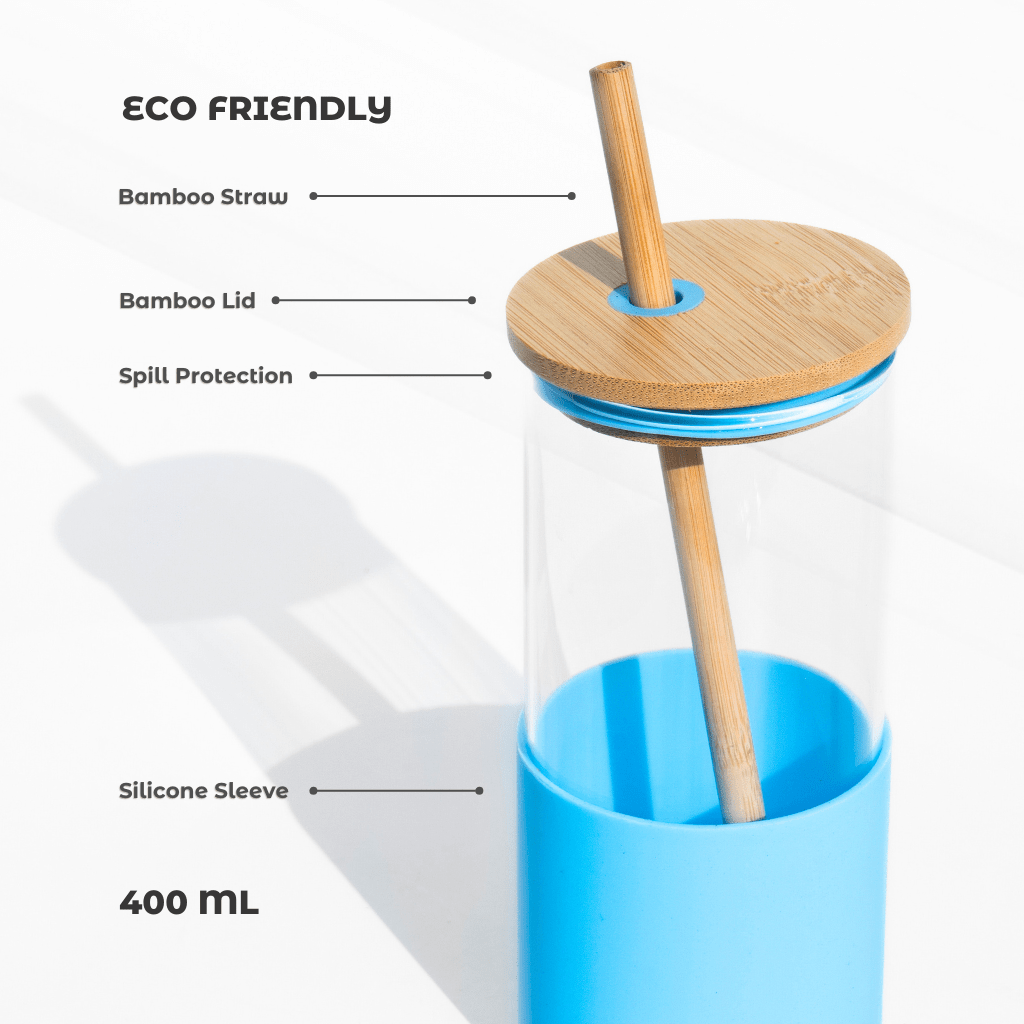 Eco Glass Sipper – Bamboo Lid & Straw | Sustainable & Stylish masson jar