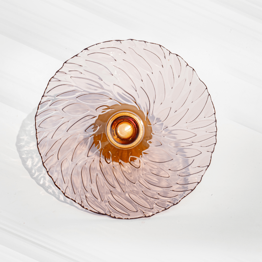 Elegant Hibiscus Fruit Bowl | Luxe Glass Decor with Gold Base Bowls