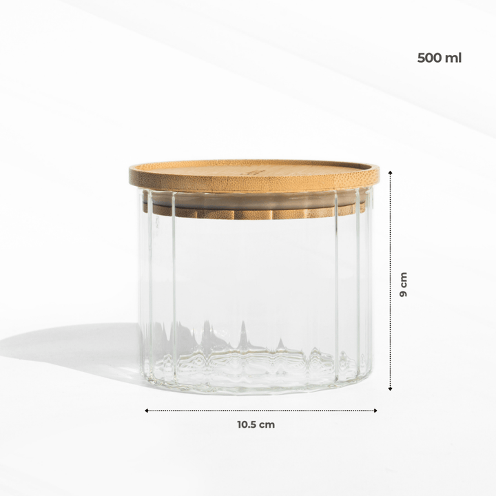 Fluted Food Storage Jar | Premium Airtight Glass Jar JAR