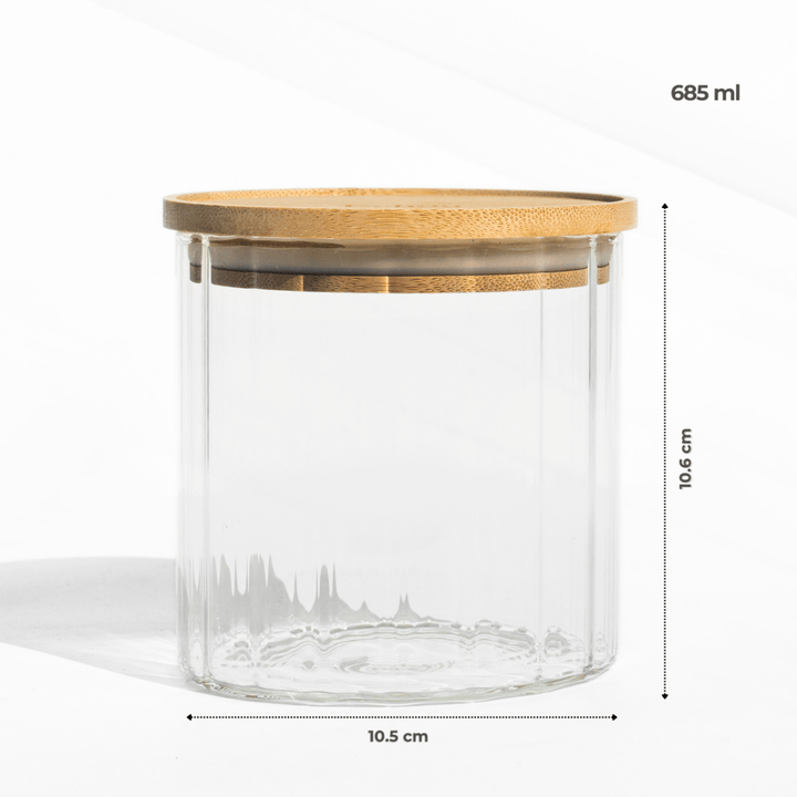 Fluted Food Storage Jar | Premium Airtight Glass Jar JAR