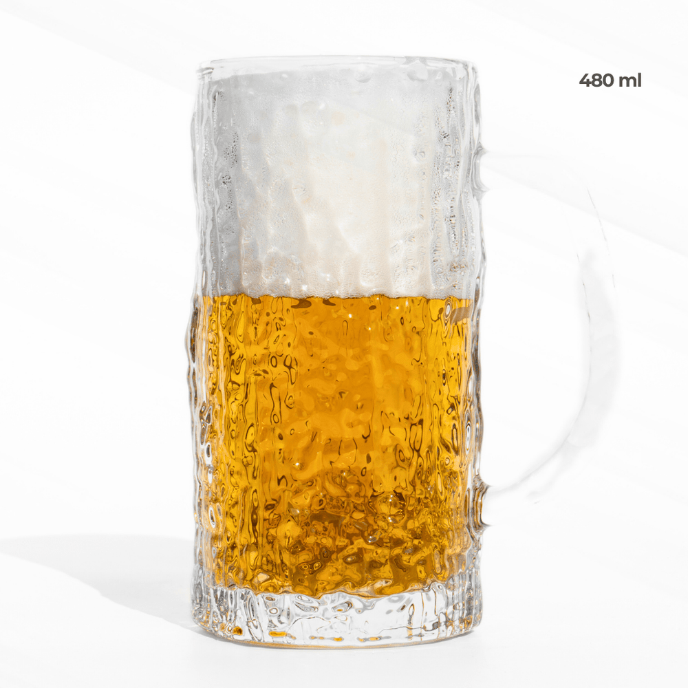 Frosty Classic Beer Mug | Safe, Textured & Versatile Glass Mugs