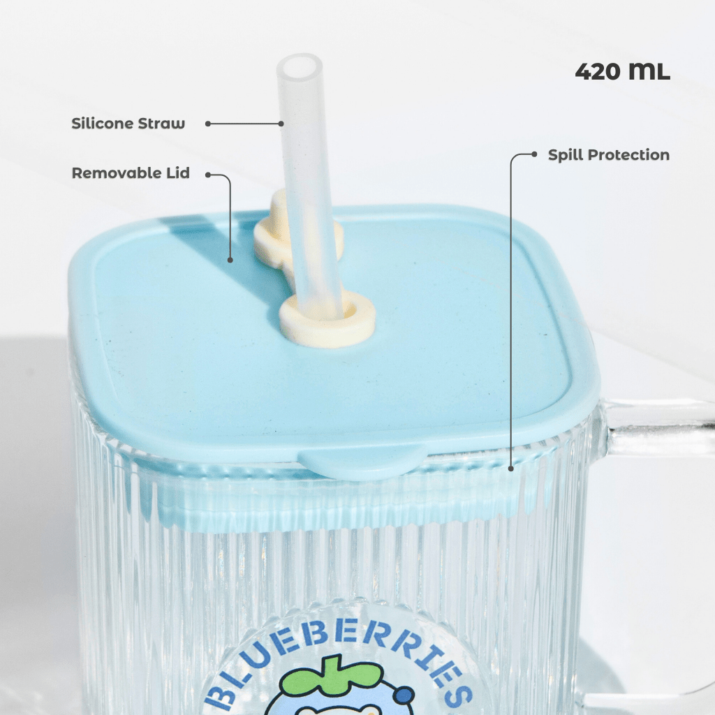 Fruity Pop Glass Sipper – Cute, Spill - Proof & Portable Sipper