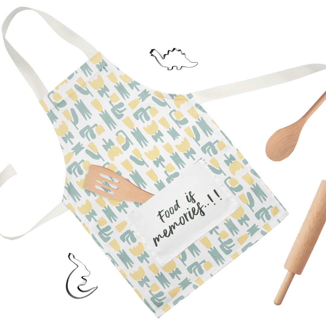 Best kitchen apron for men and women with pocket and yellow floral print - Candy Floss