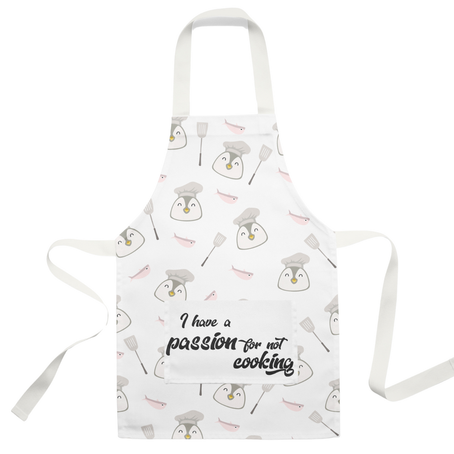Best kitchen apron for men and women with pocket and cute penguin print - Candy Floss