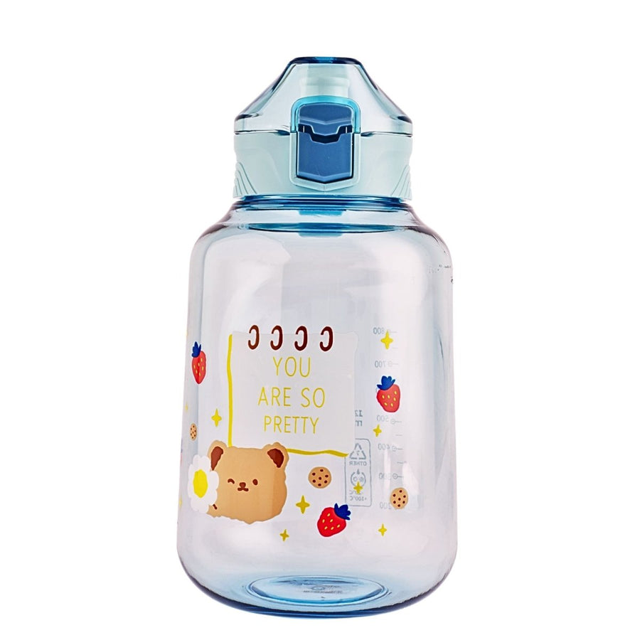 Leakproof Water Bottle with Cute Designs 1.2L Plastic Bottle