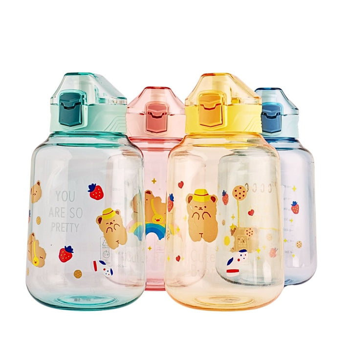 Leakproof Water Bottle with Cute Designs 1.2L Plastic Bottle