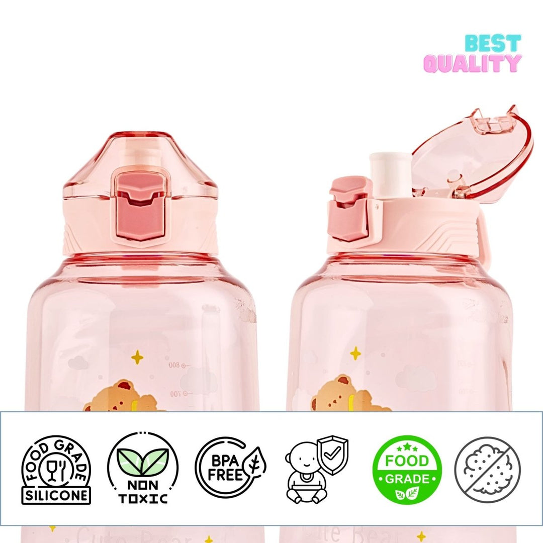 Leakproof Water Bottle with Cute Designs 1.2L Plastic Bottle