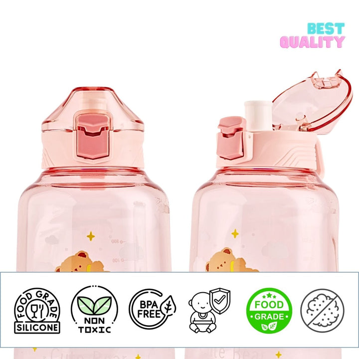 Leakproof Water Bottle with Cute Designs 1.2L Plastic Bottle