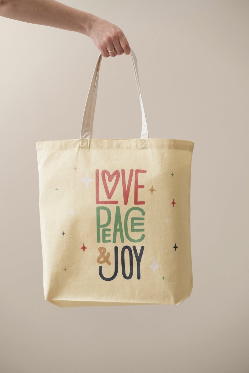 Love Peace and Joy - Statement Tote Bag Tote Bag