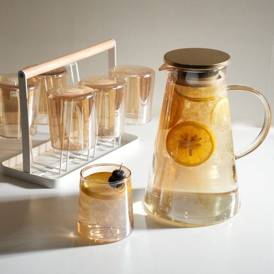 Luxury Drinkware - The Complete Glass Pitcher and Cup Set (Set of 7) Jug