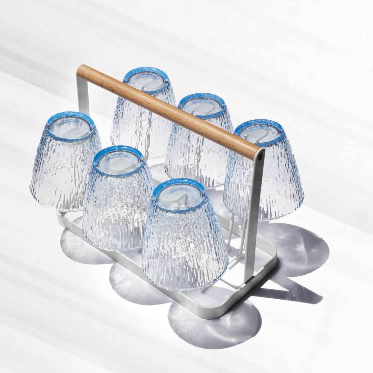 Playful Blues : The Textured Glassware Set That Pops! (Set of 6) Glass