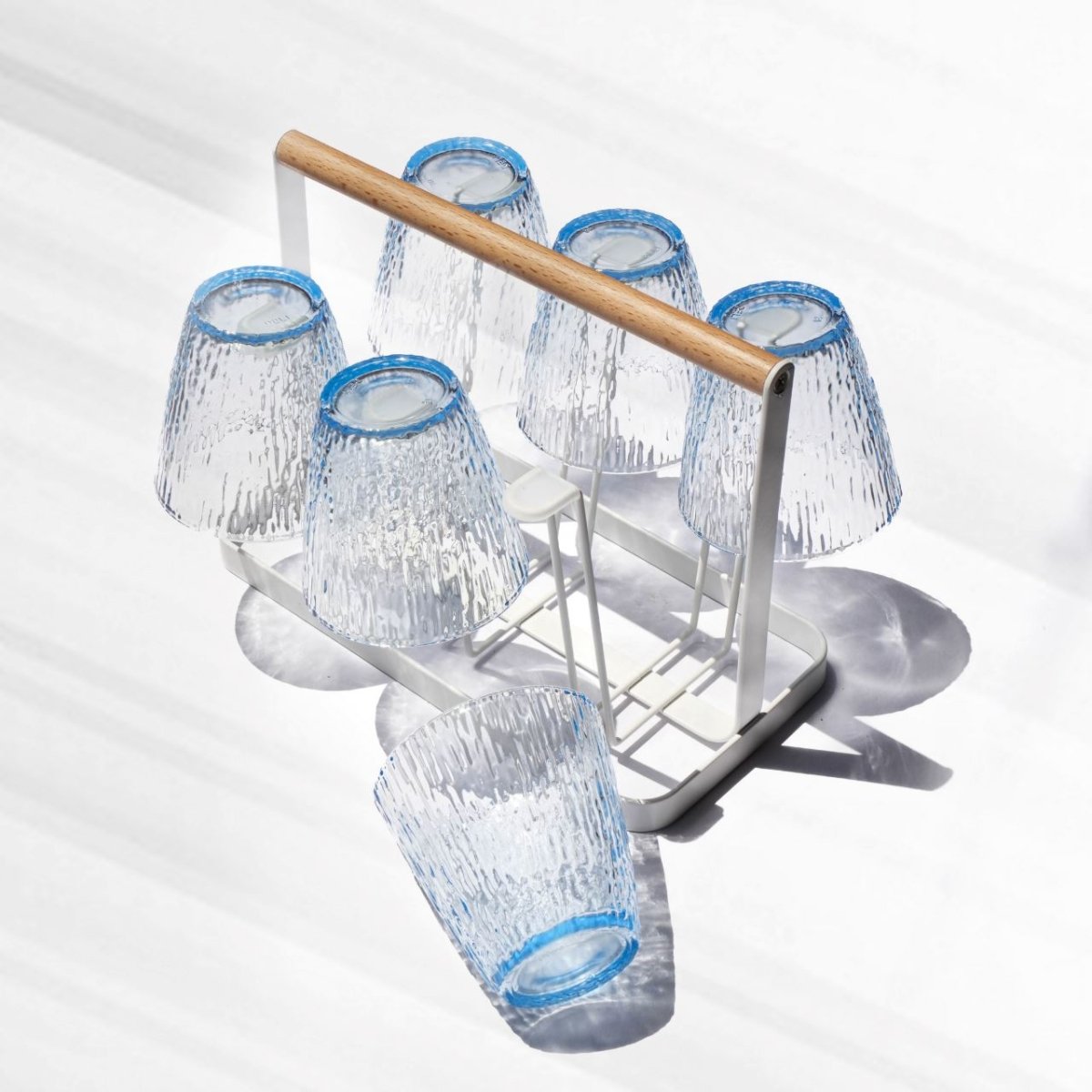 Playful Blues : The Textured Glassware Set That Pops! (Set of 6) Glass