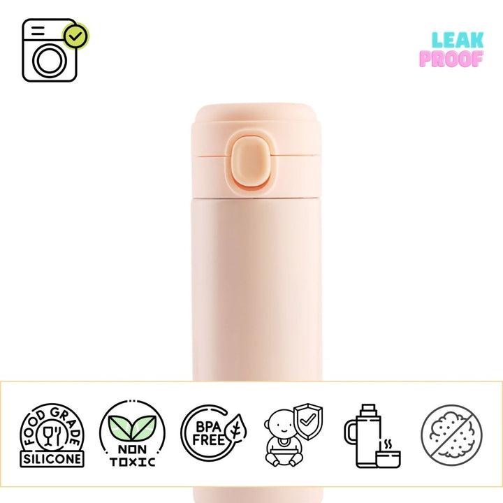 Push Button Stainless Steel Flask In Pastel Perfection Flasks