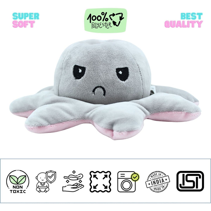 Reversible Happy And Sad Octopus Soft Toys
