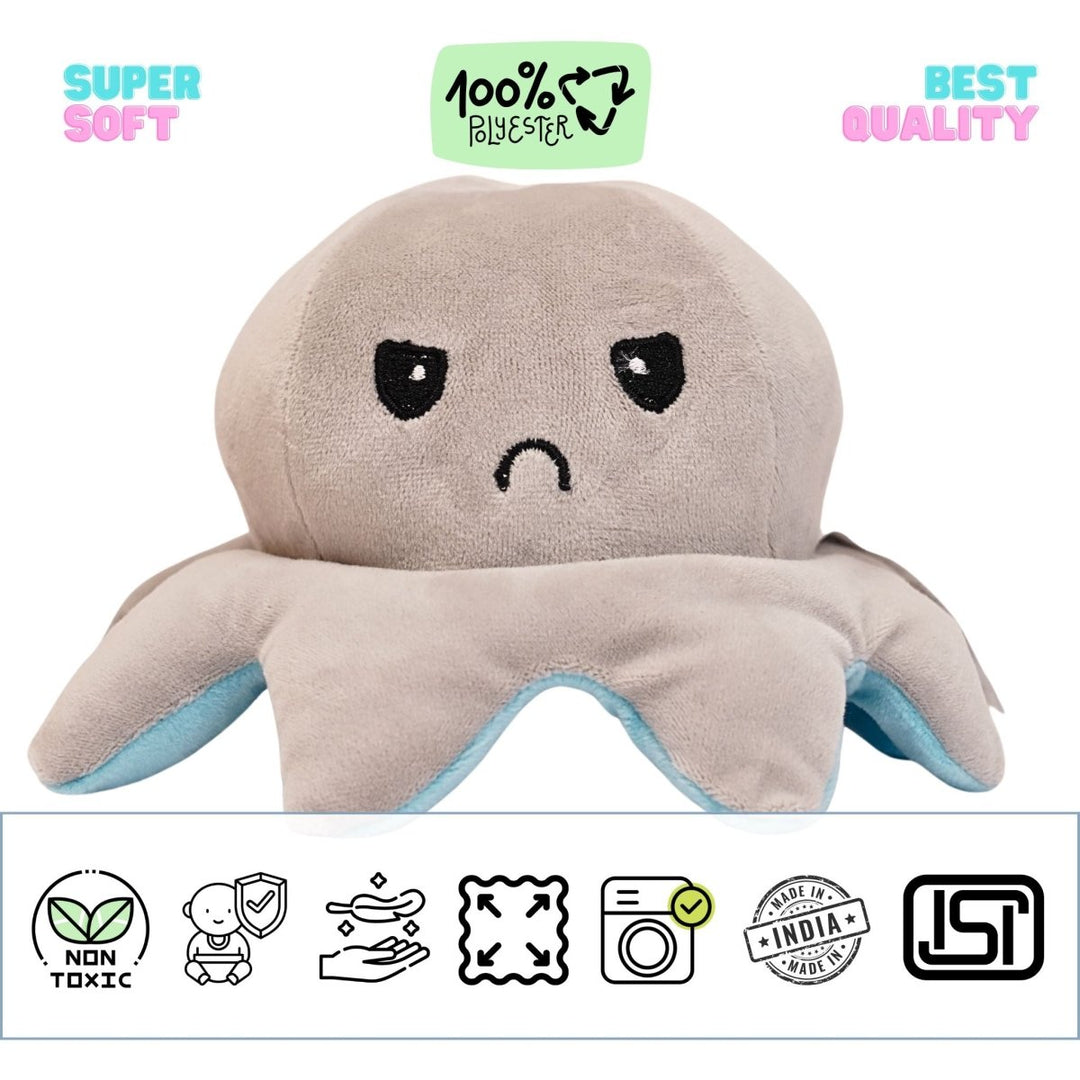 Reversible Happy And Sad Octopus Soft Toys